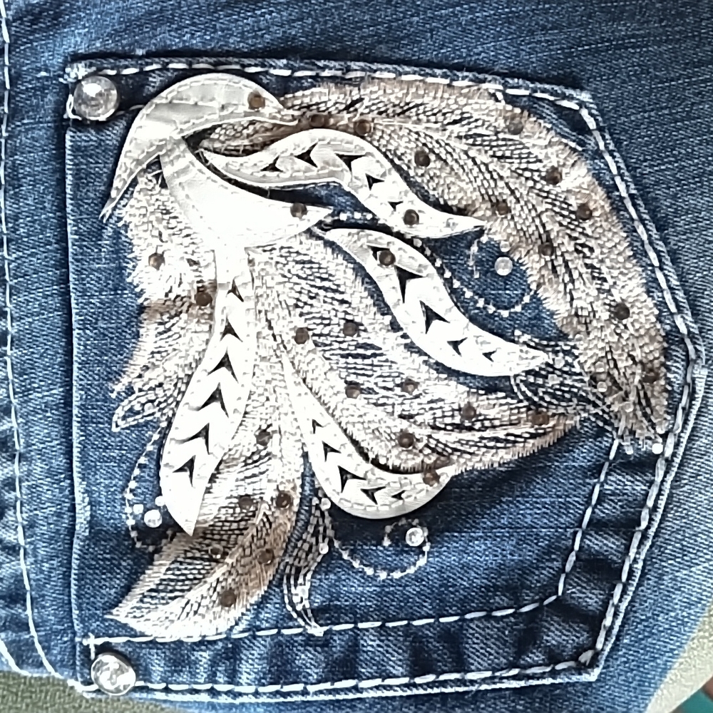 Hippie Laundry with rhinestones and pocket accents